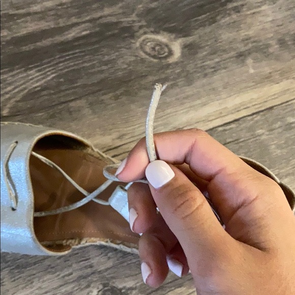 Aquazzura Metallic Silver Leather Espadrilles - Picture 4 of 4